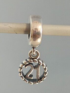 Pandora Retired 21st Birthday Dangle 790496 Retired Sterling Silver Charm